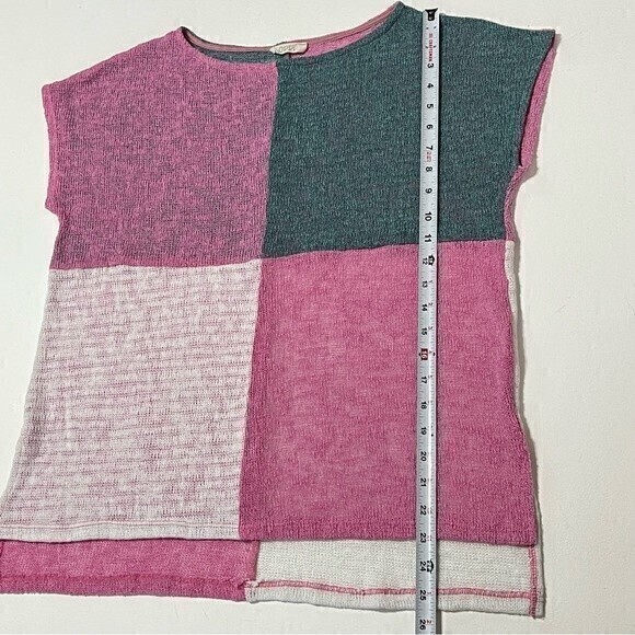 Oddy‎ Pink\Green High Low Crochet Top Size M - Picture 6 of 10